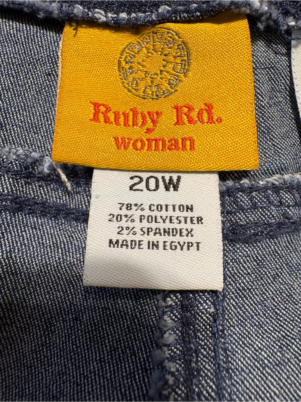 Ruby Rd. Plus Size pull on Blue Denim Jeans - Picture 4 of 5